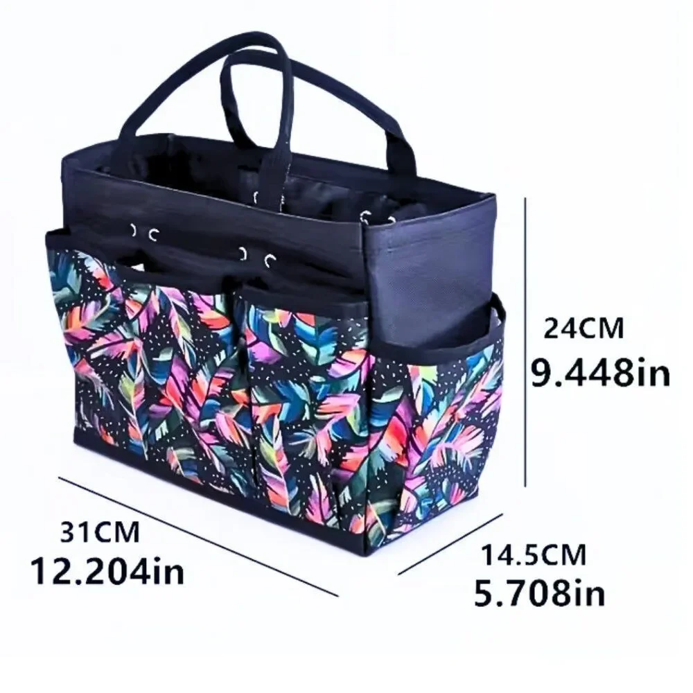 NWT Printed Tote Bag Multi-Purpose Home Organizer Multiple Pockets